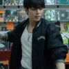 Jungkook x Calvin Klein Black Varsity Bomber Jacket For Men and Women