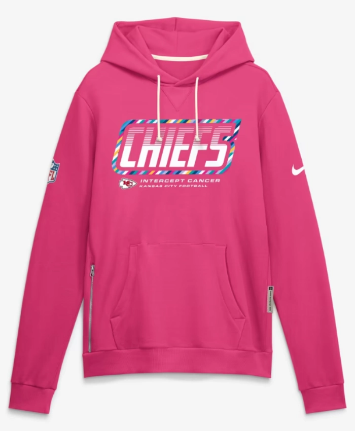 Kansas City Chiefs 2026 Crucial Catch Pink Pullover Hoodie