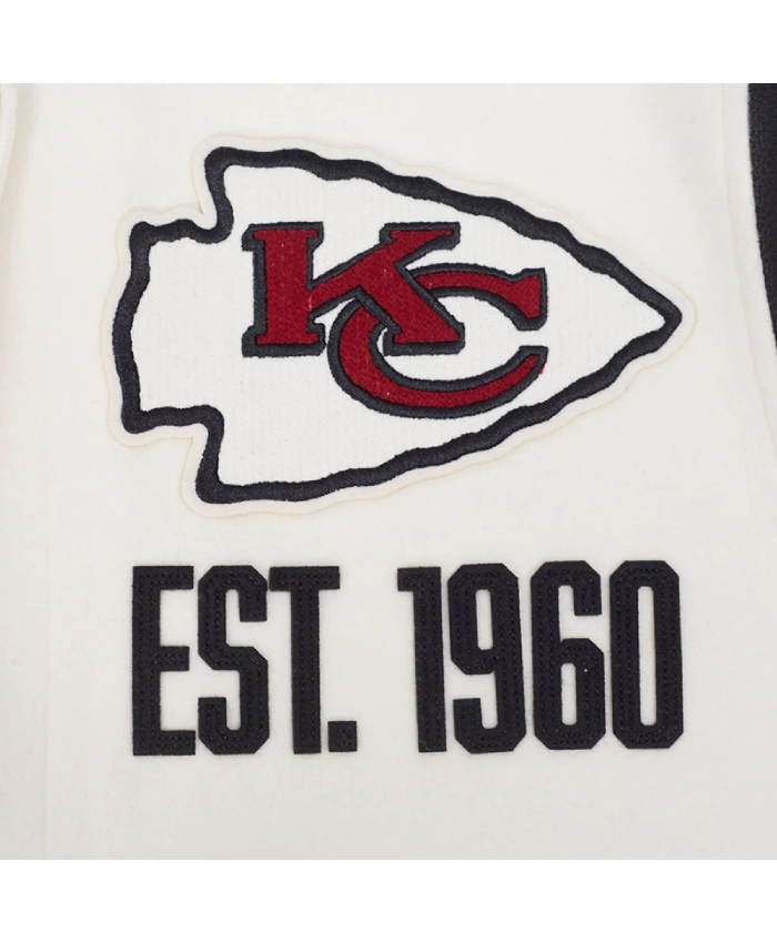 Kansas City Chiefs Modern Originals Classic Rib Black and White Varsity Jacket