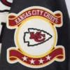 Kansas City Chiefs Modern Originals Classic Rib Black and White Wool Varsity Jacket