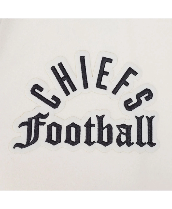 Kansas City Chiefs Modern Originals Classic Rib Black and White Wool Varsity Jacket Sale