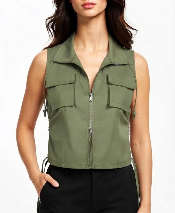 Kara Leona TV Series 90 Day The Last Resort S03 Green Cargo Zipper Vest On Sale