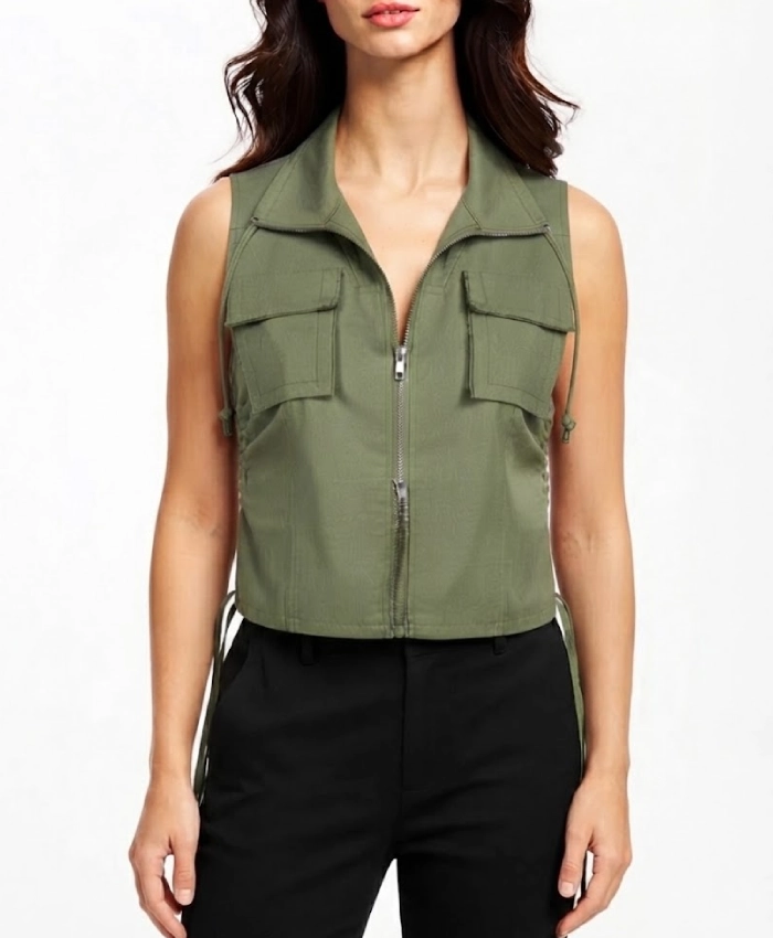 Kara Leona TV Series 90 Day The Last Resort S03 Green Cargo Zipper Vest Sale