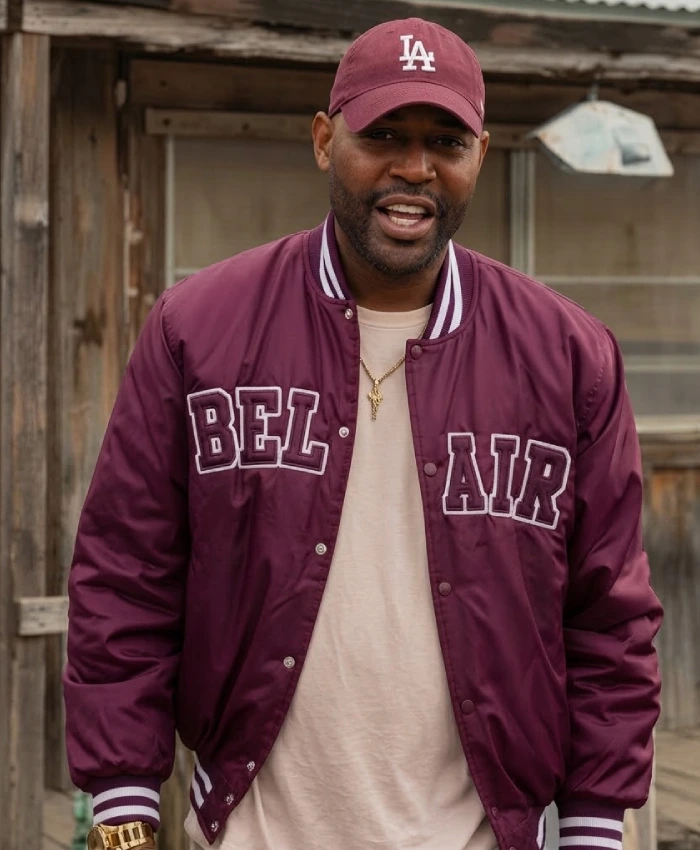 Karamo Brown Queer Eye Bel Air Maroon Bomber Jacket Sale