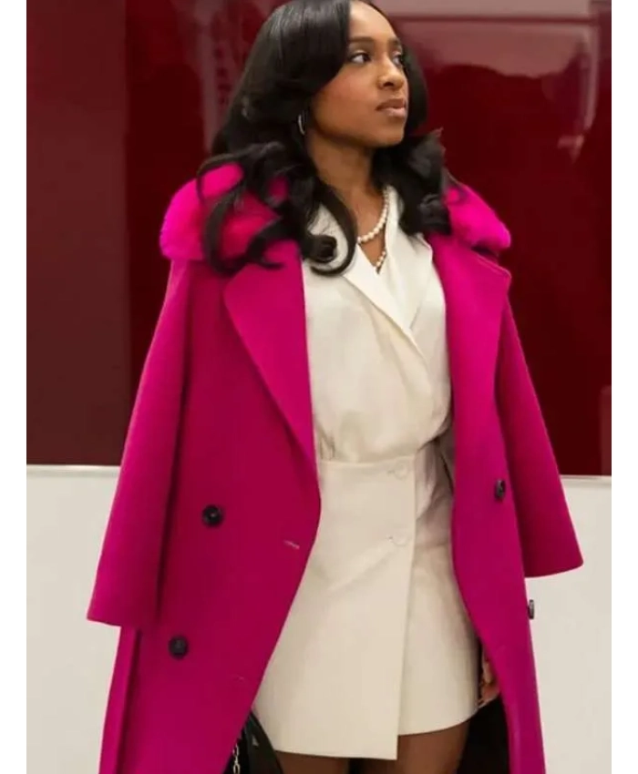 Kimmie TV Series Beauty in Black Taylor Polidore Williams Pink Coat
