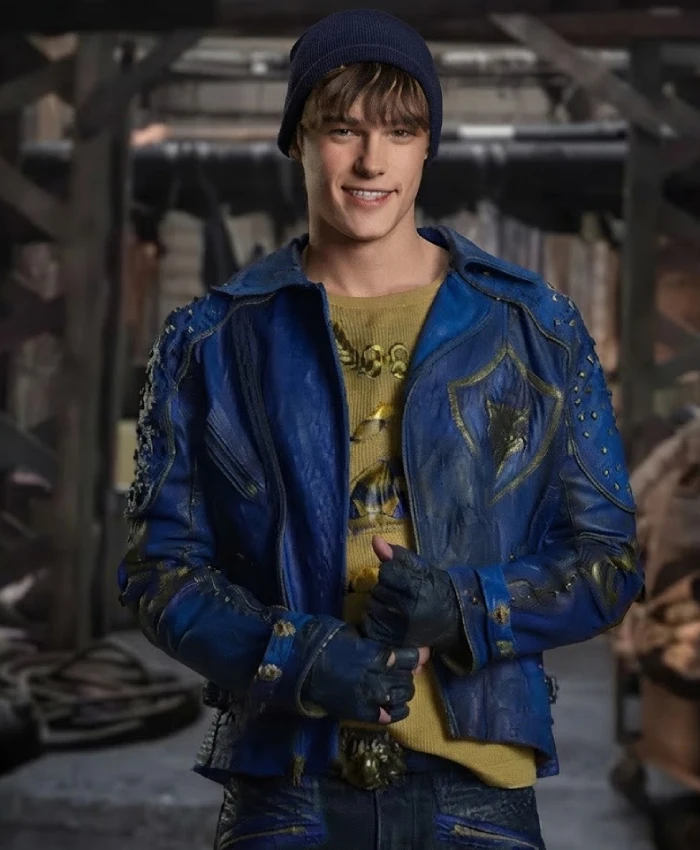 King Ben Movie Descendants 2 Mitchell Hope Blue Leather Jacket
