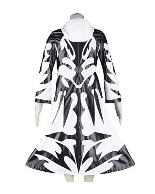 Kingdom Hearts Xemnas Long Black and White Leather Coat - Image 2