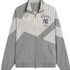 Kith x NY Yankees Grey Pinstripe Lightweight Zip Up Jacket 