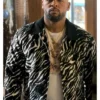 Kola Bokinni TV Series Ted Lasso Isaac McAdoo Zebra Print Zip Black and White Jacket Sale