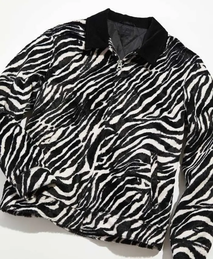 Kola Bokinni TV Series Ted Lasso Isaac McAdoo Zebra Print Zip Jacket