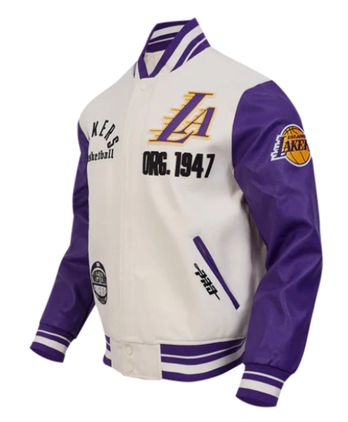 LA Lakers Modern Originals Classic Rib Varsity Jacket