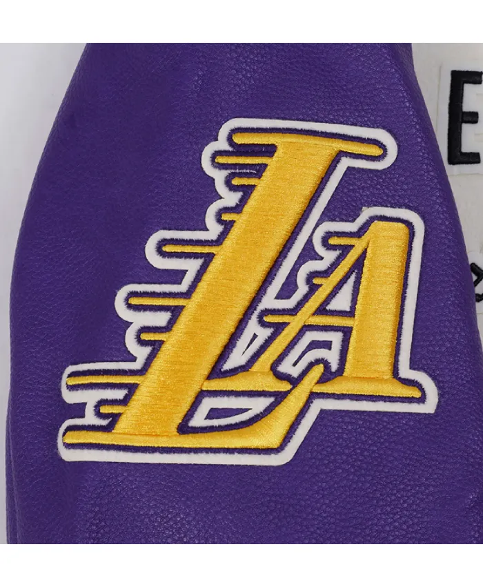 LA Lakers Modern Originals Classic Rib Wool Leather Varsity Jacket