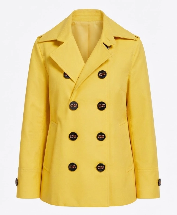 Lily Collins Emily in Paris Season 03 Emily Cooper Yellow Double Breasted Coat