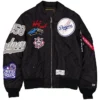 Los Angeles Dodgers Alpha Industries MA 1 Flight Satin Black Jacket