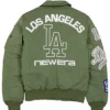 Los Angeles Dodgers Alpha Industries MA 1 Flight TGreen Satin Jacket
