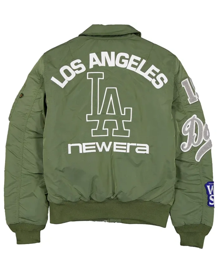 Los Angeles Dodgers Alpha Industries MA 1 Flight TGreen Satin Jacket