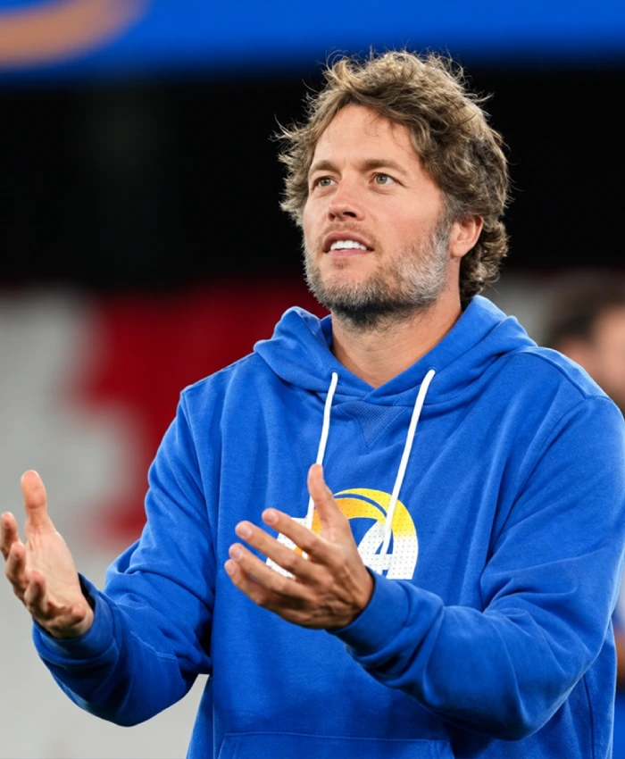 Los Angeles Rams Melbourne Matthew Stafford Blue Hoodie