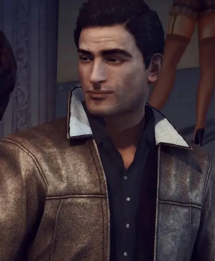 Vito Scaletta Mafia 2 Game Brown Bomber Jacket - Image 2