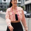 Marina Mabrey Pink Fashion Nova Cropped Cargo Denim Jacket
