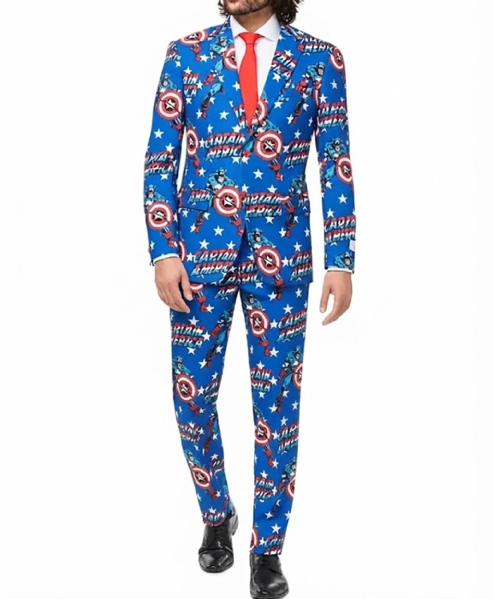 Marvel Captain America Printed Suit for Mens