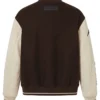 McLaren F1 Team Brown Wool Leather Bomber Jacket