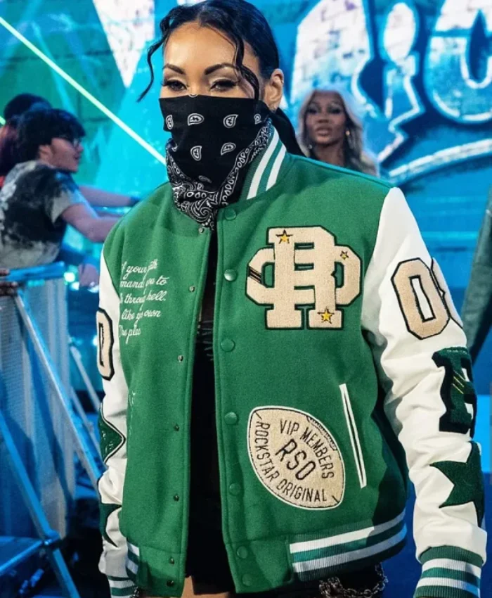 Mia Yim SmackDown 2026 Green Varsity Jacket