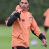 Mikel Arteta UEFA Champions League 202627 League Orange Hooded Jacket