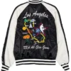 NBA All Star Game 2026 Alpha Industries Souvenir Black And White Satin Bomber Jacket