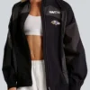 NFL Baltimore Ravens lululemon Womens Ventilated Oversized Black Track Jacket