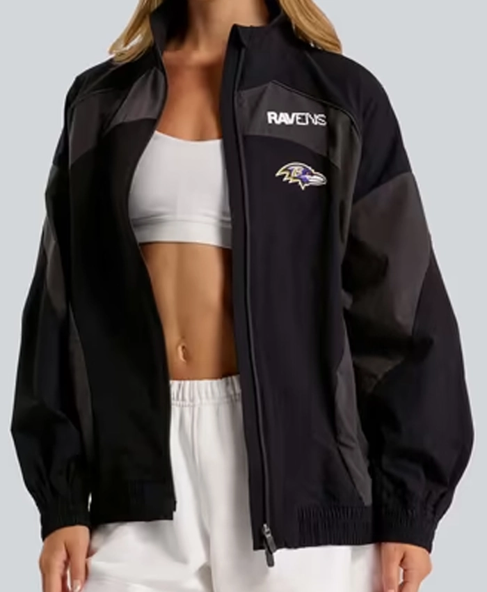 NFL Baltimore Ravens lululemon Womens Ventilated Oversized Black Track Jacket