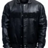 NFL Las Vegas Raiders Jeff Hamilton Black Lambskin Leather Tonal Jacket 
