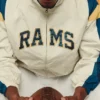 NFL Los Angeles Rams x Elwood Off White Retro Blue And Gold Helmet Track Jacket