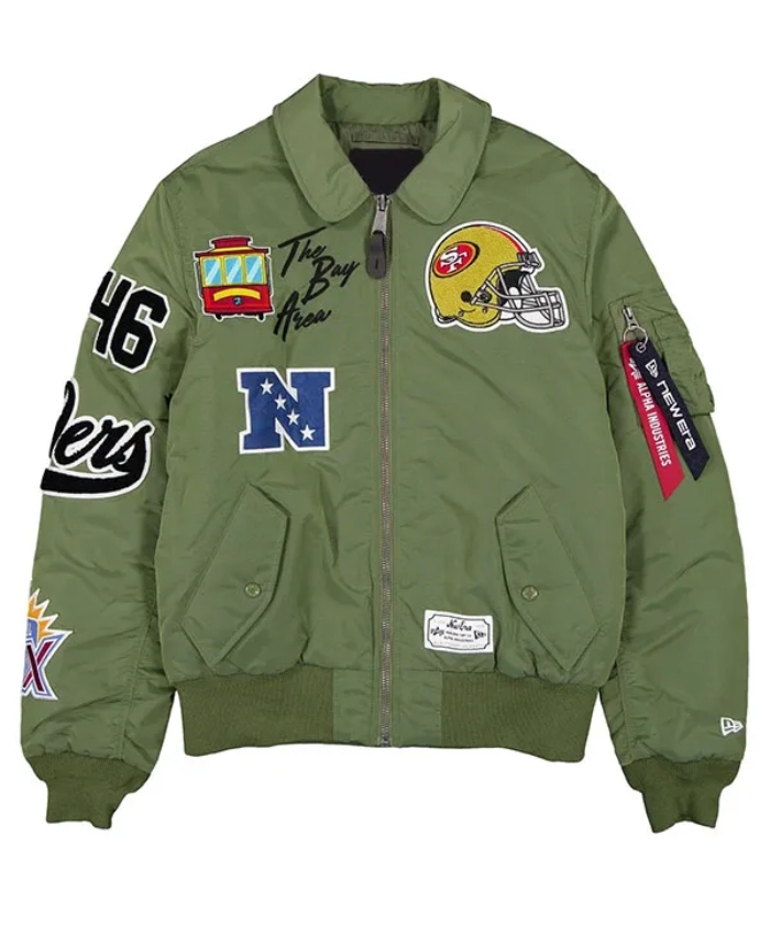 NFL National Football Conference San Francisco 49ers The Bay Area Trolley MA1 Jacket