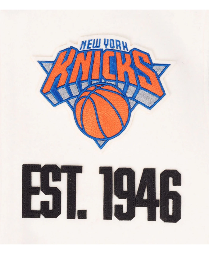 NY Knicks Modern Originals Classic Rib White and Blue Jacket