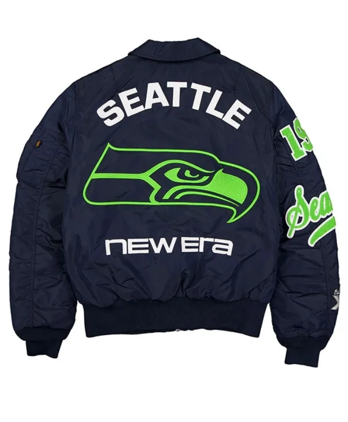 National Football Conference 2026 Seattle Seahawks Emerald City MA 1 Flight Bomber Jacket Sale