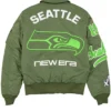 National Football Conference 2026 Seattle Seahawks Emerald City MA 1 Flight Jacket