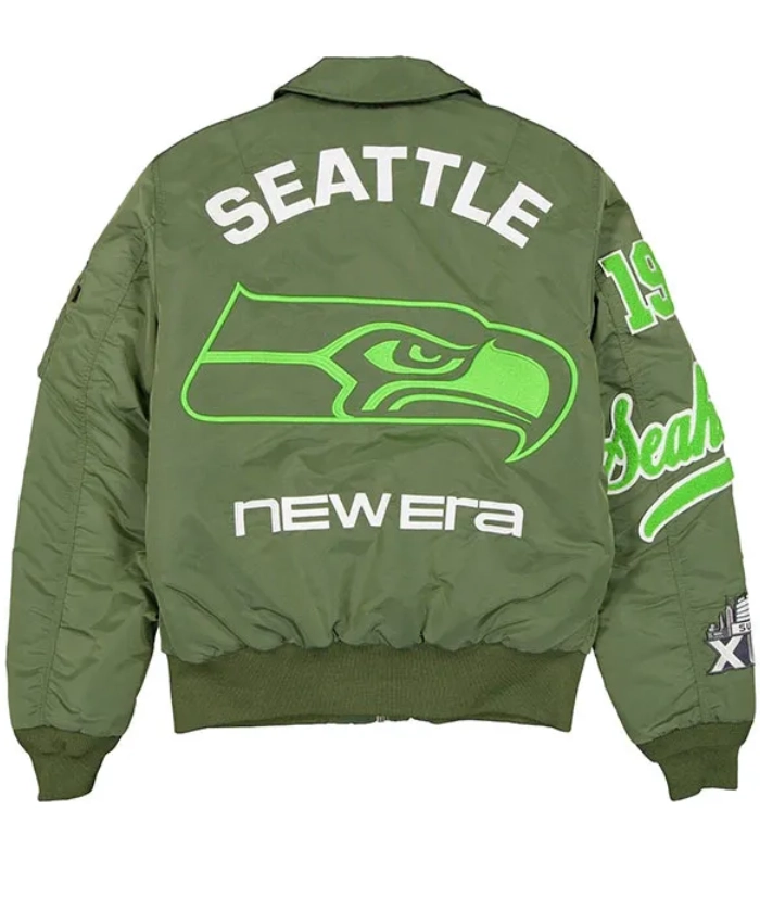 National Football Conference 2026 Seattle Seahawks Emerald City MA 1 Flight Jacket