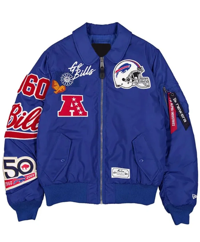 National Football League 2026 Buffalo Bills Queen City Wings MA1 Flight Blue Bomber Jacket