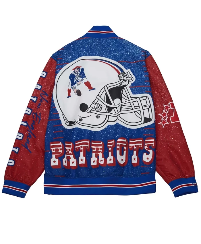 New England Patriots White Team Burst Jacket On Sale