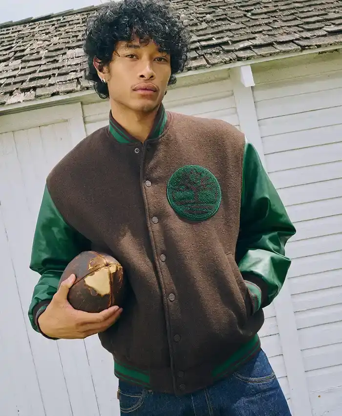Timberland Wool Leather Letterman Jacket