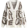 Women Knit Cardigan Letter Print Sweater