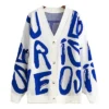 Women Knit Cardigan Letter Print Sweater