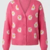 Flower Printed Women Cardigan Sweater