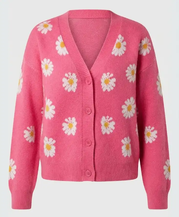 Flower Printed Women Cardigan Sweater