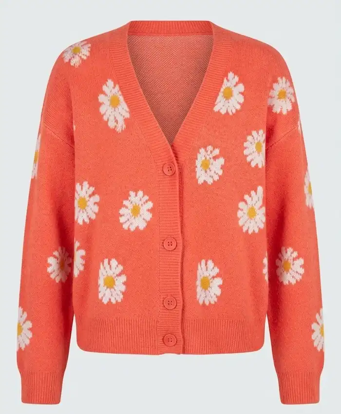 Flower Printed Women Cardigan Sweater
