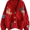 Women's Cable Knit Embroidery Cardigan