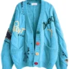 Women's Cable Knit Embroidery Cardigan
