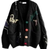 Women's Cable Knit Embroidery Cardigan