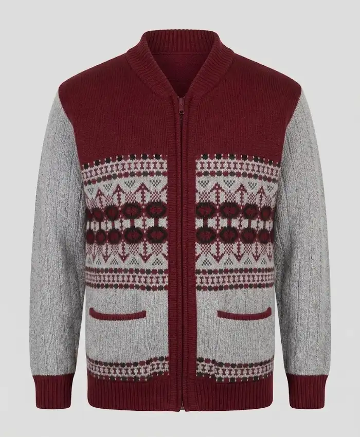 Men's Classic Full Zip Jacquard Cardigan