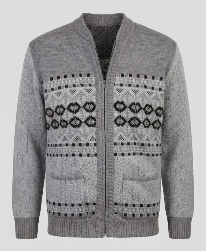 Men's Classic Full Zip Jacquard Cardigan